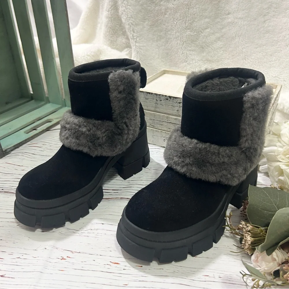 Ugg Brooklyn sunburst platform sheepskin suede boots - Picture 6 of 11